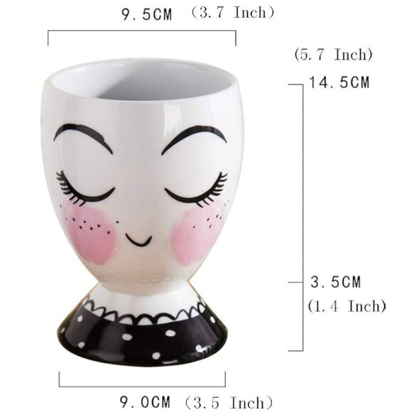 Decorative Ceramic Face Planter Vase - Picture 8 of 16